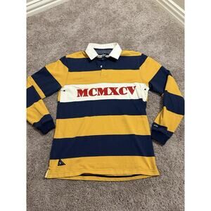 10 Deep Mens Yellow Stripped Polo Size Medium